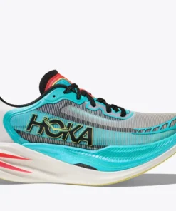 hoka one cielo X1 black electric aqua