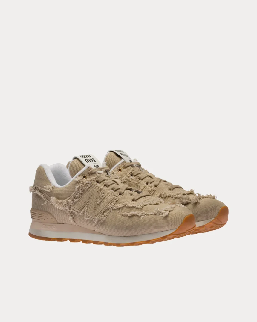 new balance 574 miu miu denim colonial beige - Image 4