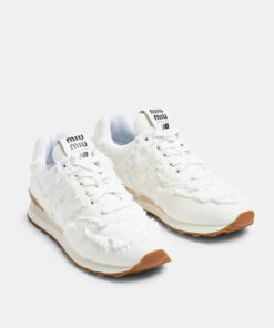 Alternative view of new balance 574 miu miu denim white