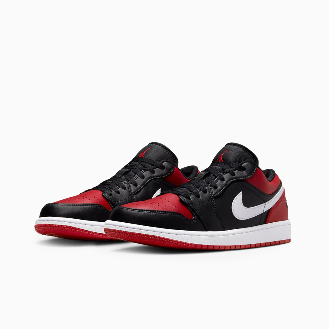 Air Jordan 1 Low Alternate Bred Toe Black Gym Red Sneakers - Image 2