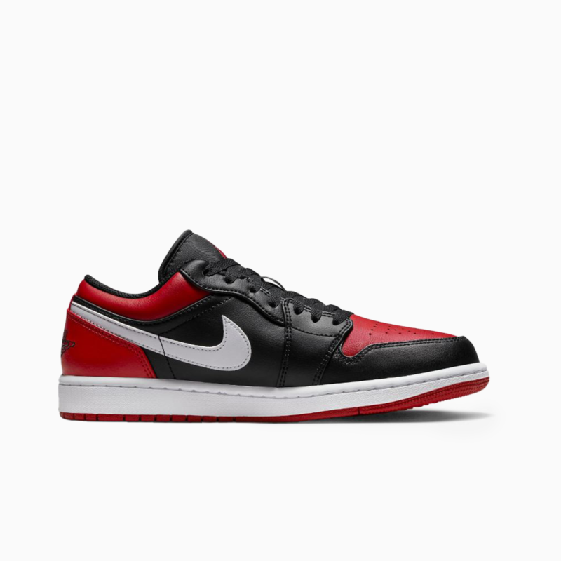Air Jordan 1 Low Alternate Bred Toe Black Gym Red Sneakers